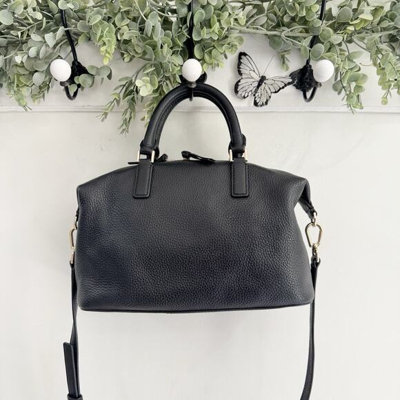 Tory Burch Mcgraw Slouchy Leather Satchel - Pebbeled Black DG - Picture 6 of 6